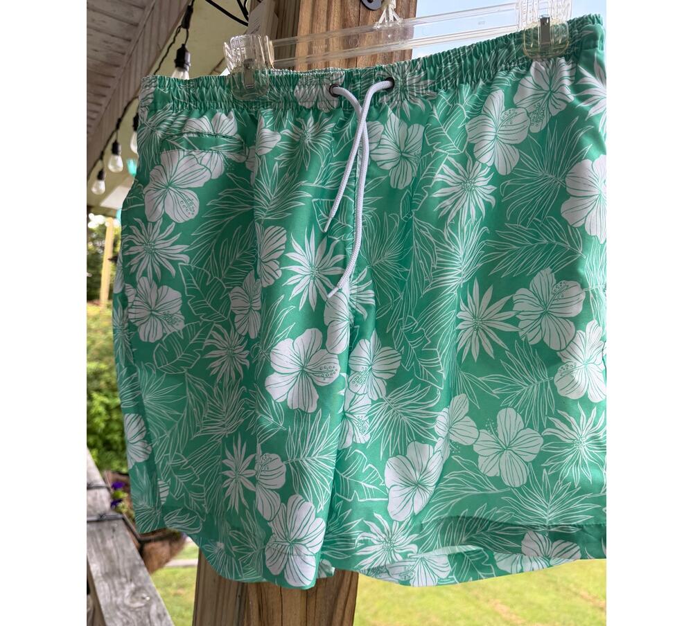 Tropical Hawaiian Trunks Surf & Swim Co Floral Swim Trunks L Beach Vacation